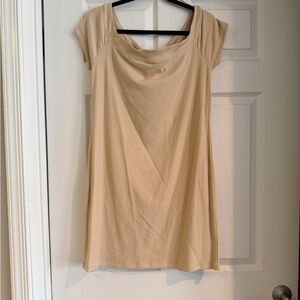 Old Navy Beige Short Sleeve Scoop Neck mini dress